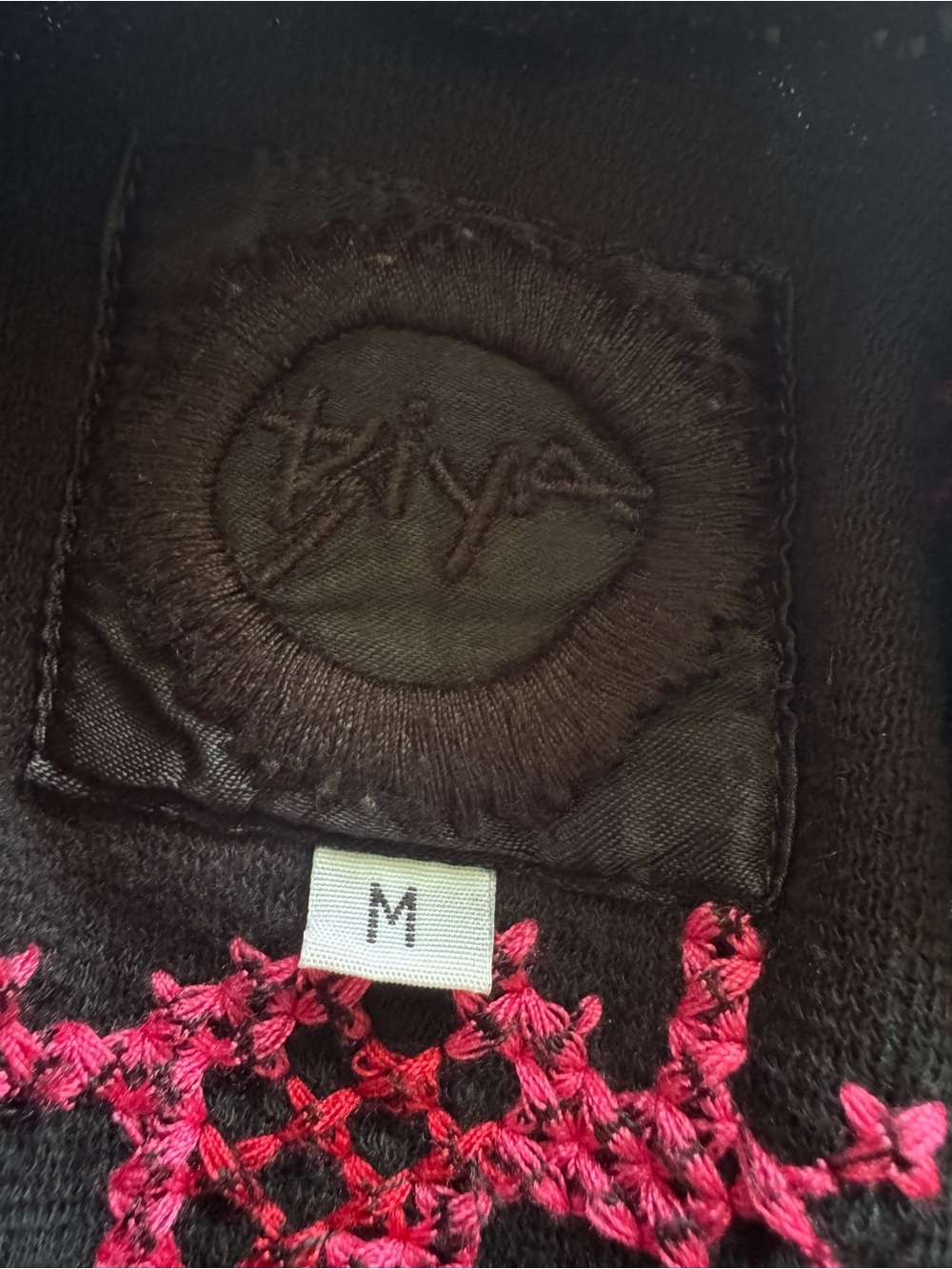 Biya By Johnny Was Black Embroidered Tie Closure with Pockets Cardigan Size M - Picture 7 of 10